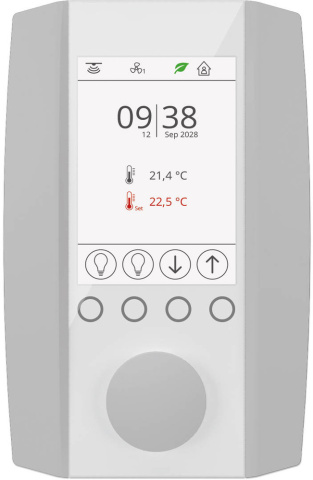 Thermokon NOVOS 7 alu CO2+VOC Temp_rH RS485 Modbus room control unit CO2+VOC +temperature +hum NEW