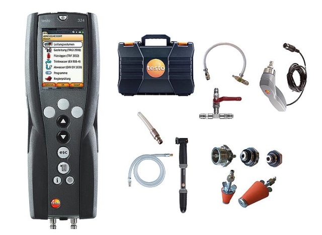 testo Misuratore di pressione e perdite 324 Profi Set 0563 3240 71 NUOVO