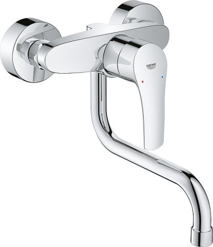 GROHE Eurosmart mezclador mural para fregadero con caño giratorio Proyección 216 mm cromo NUEVO