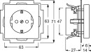 Busch-Jaeger wkładka do gniazda dav/sws Schuko 2P+E 16A 250V 20 EUC-84 NEW