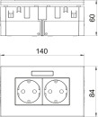 OBO Bettermann Vertr Steckdoseneinheit 2fach 84x140x59...