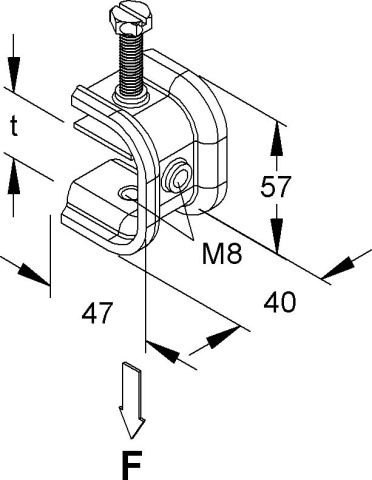 Morsetto per profilo Niedax PKS M8/10-40 F NUOVO