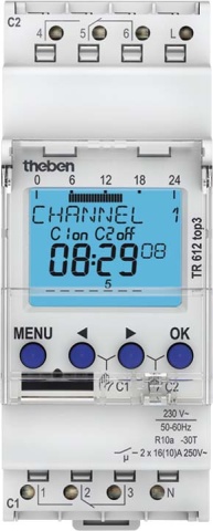 Horloge programmable numérique Theben 2 canaux TR 612 top3 NOUVEAU