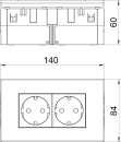 OBO Bettermann Vertr Steckdoseneinheit 2fach 84x140x59...