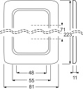 Busch-Jaeger frame 3-voudig aws, verticaal + horizontaal. 2513-214 NIEUW