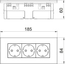 OBO Bettermann Vertr Steckdoseneinheit 3fach 84x185x59...