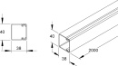 Kleinhuis, canalina rws 40x40 RAL9010 HKL4040.3 NUOVO