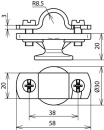 DEHN Portacañas con cuello de tapa f. Rd 16mm w.M8...