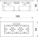 OBO Bettermann Vertr Steckdoseneinheit 3fach 84x185x59...