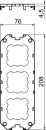 OBO Bettermann Vertr placa de cubierta 3x50 ZP, 208mm UT4...