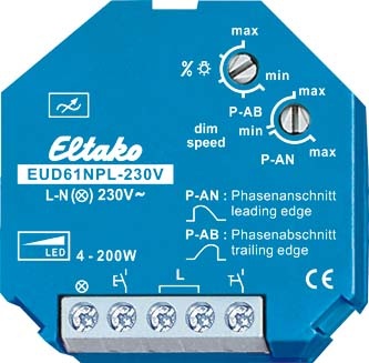 Interruptor de regulación universal Eltako carga mínima sólo 4W EUD61NPL-230V NUEVO