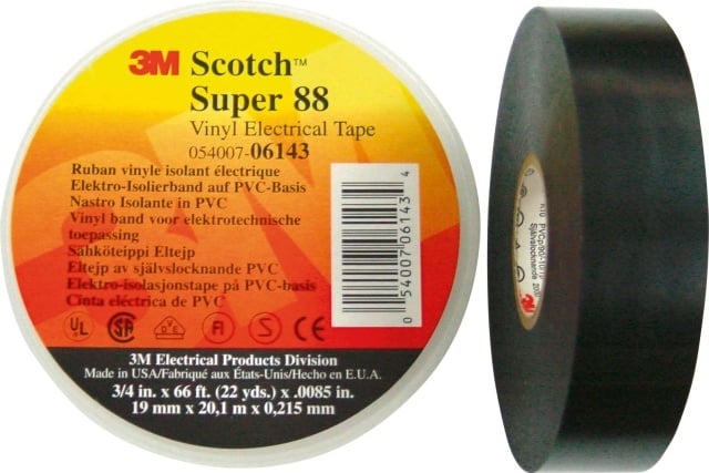 3M Deutschland PVC Elektro-Isolierband 19mm x6m sw ScotchSuper88 19x6 NEU