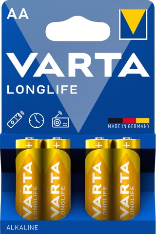 Varta Cons.Varta Longlife Mignon 1,5/Al-Mn 4106 Blister 4 NUOVO