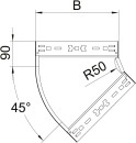 OBO Bettermann Vertr Coude 45 degrés 60x300mm RBM...