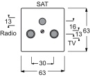 Busch-Jaeger piastra centrale stws mt f.antenna box 2hole...