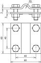 DEHN Pieza en cruz St/tZn f.Rd 8-10/Fl 30mm KS 8.10 FL30...