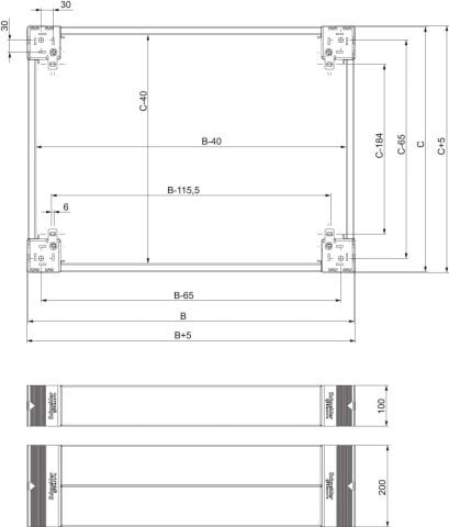 Schneider Electric Contactdoos 200mm Front Montage Kit NSYSPF12200 NIEUW