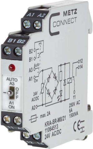 Metz Connect Module de couplage KRA-SR-M8/21 24VACDC NOUVEAU