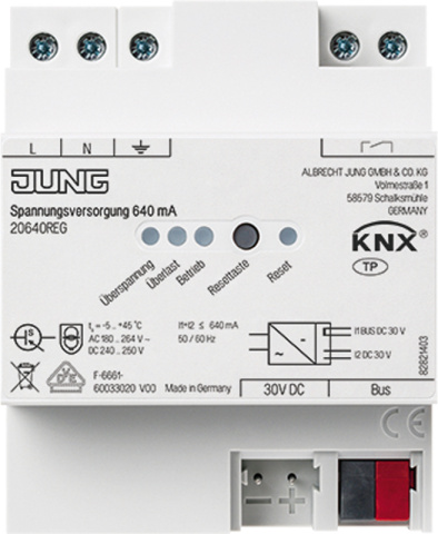 Jung Alimentazione 640mA, KNX 20640 REG NUOVO