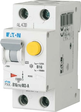 Eaton (Instalación) Interruptor combinado FI/LS C 16A 1p+N, 30mA PXK-C16/1N/003-A NUEVO