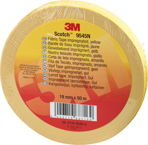 3M Germania Nastro in tessuto impregnato 19 mm x 50 m, giallo 9545N Y19 NUOVO