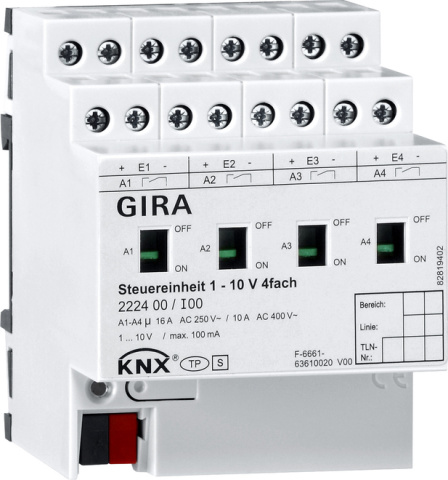 Centralina Gira 1-10V 4-gang manuale KNX 222400 NUOVO