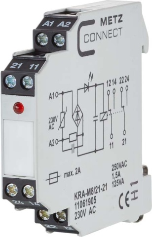 Metz Connect Koppelbaustein 2W KRA-M8/21-21 230AC NEU