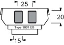 Busch-Jaeger basis voor 1758... f. Mod.-Jack 2x6u.8p 1867...