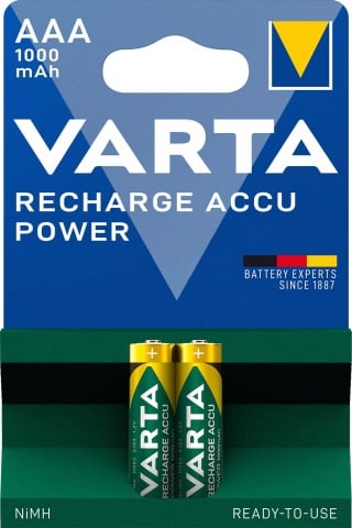 Varta Cons.Varta Ricarica Accu Power AAA 1.2V/1000mAh/NiMH 5703 Bli.2 NUOVO