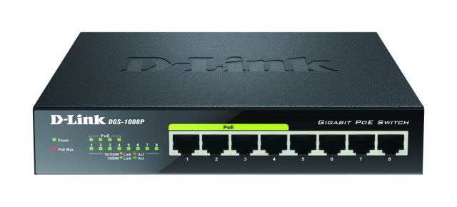 DLink Germania Switch Gigabit 8 porte PoE Layer 2 DGS-1008P/E NUOVO