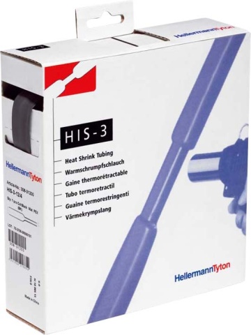 HellermannTyton Tubo termorestringente sw 3=1 L=5m HIS-3-12/4-POX-BK NUOVO