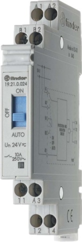 Finder Auto-Off-On Przekaznik 1W 10A 24VAC/DC 19.21.0.024.0000 NOWOSC