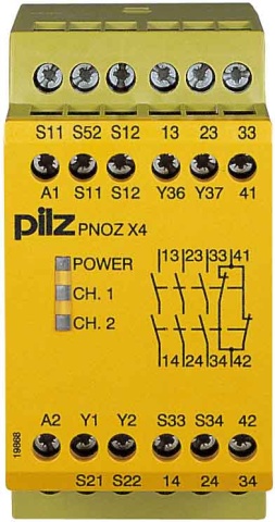 Aparato de parada de emergencia Pilz 24VDC 3n/o 1n/c PNOZ X4 #774730 NUEVO