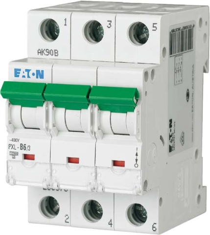 Eaton (Installatie) LS-Switch w.Beschrift. C 6A, 3p PXL-C6/3 NIEUW