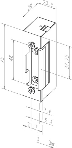 Incontro elettrico Assa Abloy effeff senza frontale 17E L/R o.S. NUOVO