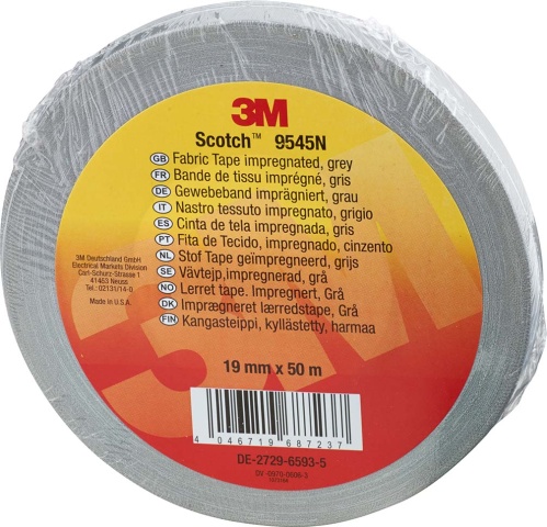 3M Germany Impregnated fabric tape 19 mm x 50 m, grey 9545N G19 NEW