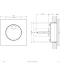 EVN Lichttechnik P-LED inbouw wandarmatuur IP54 700mA 2W 3000K P20402 ws NIEUW