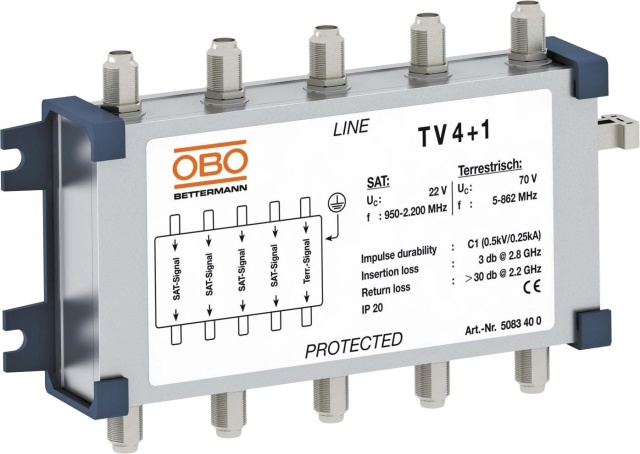 OBO Bettermann Vertr zabezpieczenie linii danych dla anten TV 4+1 NOWOSC