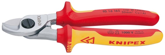 Knipex-Werk Ciseaux pour câbles isolés, 165mm 95 16 165 NOUVEAU