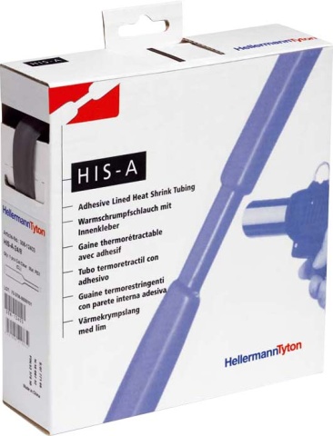 HellermannTyton Tubo termorretráctil sw 3=1 L=4m HISA-18/6-POX-BK NUEVO