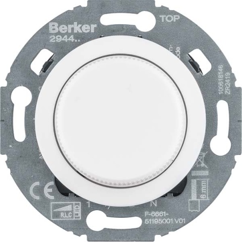 Berker Uni regulador giratorio Z.-st.(LED) 1930/vidrio, pw. 294410 NUEVO