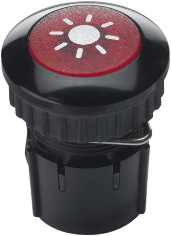 Pulsante a campana Grothe rotondo 14,6mm kn.red, manicotto alu/sw PROTACT 100 LED NUOVO