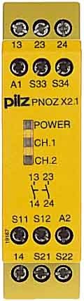 Pilz Dispositif darrêt durgence 24VAC/DC 2n/o PNOZ X2.1 #774306 NOUVEAU