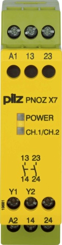 Pilz Dispositif darrêt durgence 24VACDC 2n/o PNOZ X7 #774059 NOUVEAU