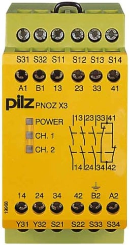 Aparato de parada de emergencia Pilz 24AC24DC 3n/o1n/c1so PNOZ X3 #774310 NUEVO