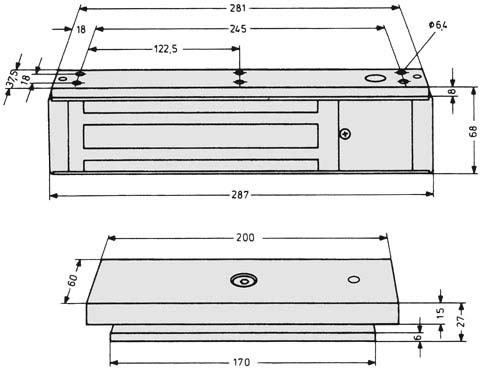 Assa Abloy magnete di trattenimento superficiale effeff compl.con contropiastra 828-44 NUOVO