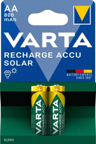 Varta Cons.Varta Ricarica Accu Solar AA 1.2V/800mAh/NiMH 56736 Bli.2 NUOVO