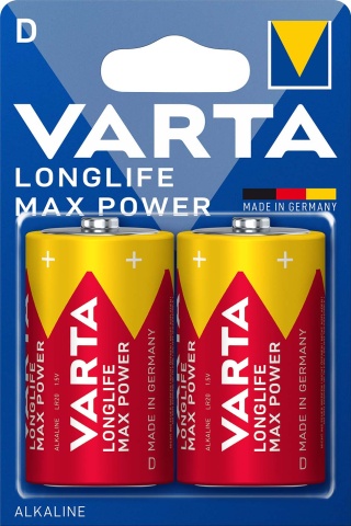 Varta Cons.Varta Longlife Max Power Mono 1,5/Al-Mn 4720 Blister 2 NUOVO