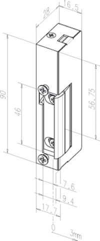 Incontro elettrico Assa Abloy effeff senza frontale 19E DIN L/R o.S. NUOVO