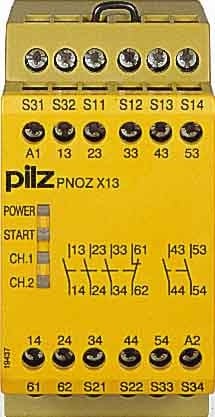 Aparato de parada de emergencia Pilz 24VDC 5n/o 1n/c PNOZ X13 #774549 NUEVO